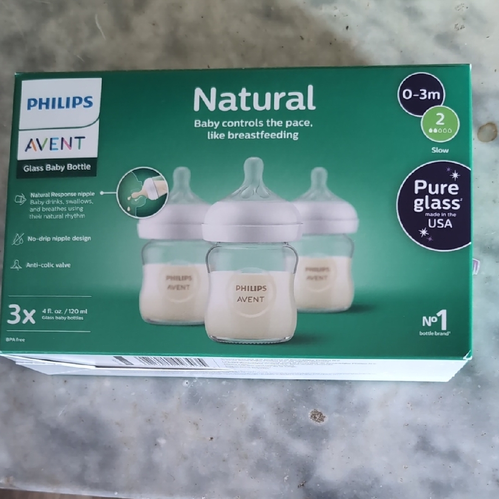 Philips Avent Natural Glass Baby Bottles - White (3 Pack)